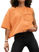 Camiseta feminina ATHMILE de Halloween de tamanho grande laranja