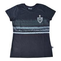 Camiseta Feminina Atlético Mineiro Baby Look Preta Licenciada Surf Center Camiseta Feminina Atlético Mineiro Baby Look Preta Licenciada Surf Center
