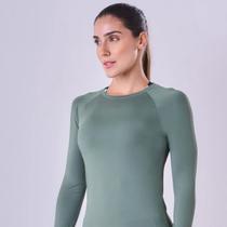 Camiseta Feminina Authen Manga Longa UV50 Corrida - Verde Cacto Camiseta Feminina Authen Manga Longa UV50 Corrida - Verde Cacto