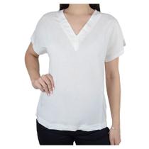 Camiseta Feminina Averzzy Gola V Branca - 6752