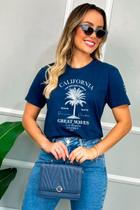 Camiseta Feminina Azul Marinho Coqueiro California