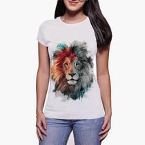 Camiseta Feminina Baby Look 23 Leão de Judá Aquarela