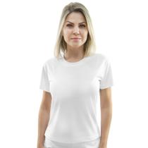 Camiseta feminina baby look 65% Poliéster e 35% Viscose