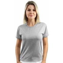 Camiseta feminina baby look 65% Poliéster e 35% Viscose