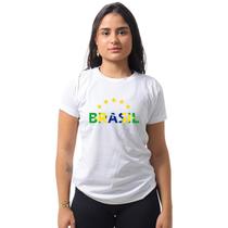 Camiseta Feminina Baby Look Academia estampa Copa Brasil Escrito Colorido