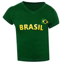 Camiseta Feminina Baby Look Algodão Torcedor Brasil Moderno