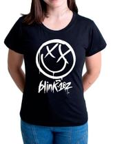 Camiseta Feminina Baby Look Banda Rock Blink-182