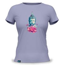 Camiseta Feminina Baby Look com Estampa Buda Siddhartha Gautama 100 Algodão Fio 30.1 Nirvana Buda Zen Budismo Meditação Om Budista Oriental Paz