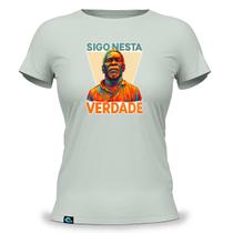 Camiseta Feminina Baby Look com Estampa Mestre Raimundo Irineu Serra 100 Algodão Ayahuasca Santo Daime Hoasca Jagube Chá da Verdade Mariri Yagé Ritual