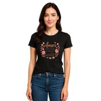 Camiseta Feminina Baby Look Dia das Mães Amor Que Não Cabe No Peito Camiseta Feminina Baby Look Dia das Mães Amor Que Não Cabe No Peito