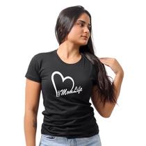 Camiseta Feminina Baby Look Estampada Mom Life Coração Presente dia das mães Camiseta Feminina Baby Look Estampada Mom Life Coração Presente dia das mães