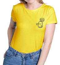 Camiseta Feminina Baby Look Fantasma Mini Boo Halloween Dia Das Bruxas Camiseta Feminina Baby Look Fantasma Mini Boo Halloween Dia Das Bruxas