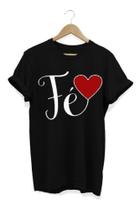 Camiseta Feminina Baby Look Fé Coração