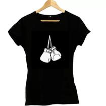 Camiseta Feminina Baby Look Luva de Box