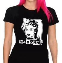 Camiseta Feminina Baby Look Madonna Rainha Pop - SEMPRENALUTA
