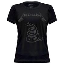 Camiseta Feminina Baby Look Metallica Estampada Rock Banda Stamp Algodão