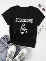 Camiseta Feminina Baby Look Scorpions Banda De Rock - SEMPRENALUTA