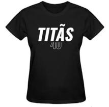 Camiseta Feminina Baby Look Titãs 40 Rock Show Titãs Camiseta Feminina Baby Look Titãs 40 Rock Show Titãs