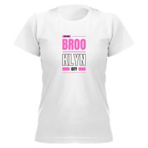 Camiseta feminina babylook Brooklyn City manga curta moda gringa