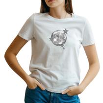 Camiseta feminina babylook globo balada manga curta tendencia