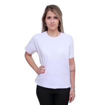 Camiseta feminina básica 100% algodão caimento perfeito