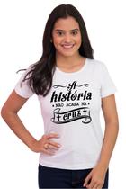 Camiseta Feminina Básica Evangélica Algodão História Na Cruz