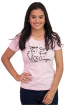 Camiseta Feminina Básica Evangélica Seja Forte Corajosa Leão