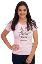 Camiseta Feminina Básica Frases Evangélicas Algodão Promessa