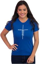 Camiseta Feminina Básica Frases Evangélicas Jesus Escrita