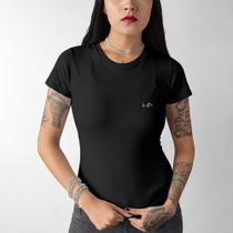 Camiseta Feminina Básica Hipsters Premium Baby Look Preta