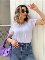 Camiseta Feminina Basica Lisa Cor Branca Confort 100% Algodão gola O Camiseta Feminina Basica Lisa Cor Branca Confort 100% Algodão gola O