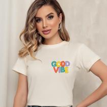 Camiseta feminina Basica Manga com Estampa personalizada de qualidade