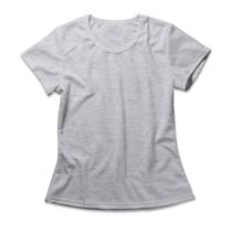 Camiseta Feminina Básica Mescla Cinza