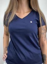 Camiseta Feminina Básica Slim Fit Azul tamanho M Camiseta Feminina Básica Slim Fit Azul tamanho M