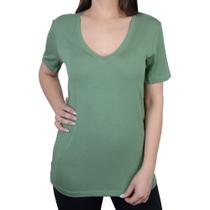 Camiseta Feminina Basico.com Lisa Verde Oliva - 102101