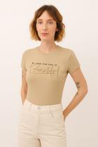 Camiseta Feminina Beautiful Polo Wear Bege Médio Camiseta Feminina Beautiful Polo Wear Bege Médio