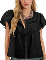 Camiseta feminina Bell Princess Boho Peplum Babydoll Crop Top Camiseta feminina Bell Princess Boho Peplum Babydoll Crop Top