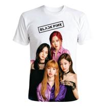 Camiseta Feminina Black Pink-Branca Camiseta Feminina Black Pink-Branca