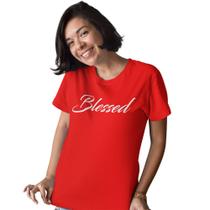 Camiseta Feminina Blessing Abençoada Evangélica Baby Look