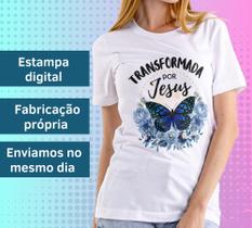 Camiseta Feminina Blusa Manga Curta Transformada por Jesus Moda Evangélica Cristã Gospel