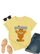Camiseta Feminina BlusaT-shirt GARFIELD 100% Algodao Premium Cor:AMARELOTamanho:G