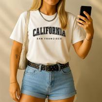 Camiseta Feminina Blusinha Básica Casual 100% Algodão Manga Curta Gola Redonda StreetWear