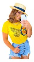 Camiseta Feminina Bmoda Algodão Liso Manga Curta Babylook