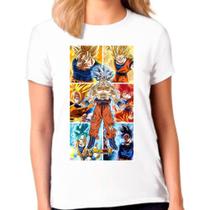 Camiseta Feminina Branca Desenho Anime Dragon Ball Z 07