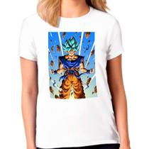 Camiseta Feminina Branca Desenho Anime Dragon Ball Z 08