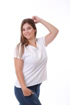 Camiseta Feminina Branca Estampa Beautiful Relevo