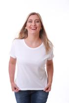 Camiseta Feminina Branca Estampa Logomarca Lateral