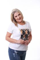 Camiseta Feminina Branca Estampa Tropical Camiseta Feminina Branca Estampa Tropical