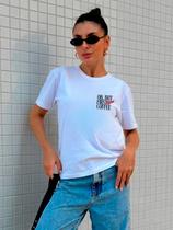 Camiseta Feminina Branca First Coffee Camiseta Feminina Branca First Coffee