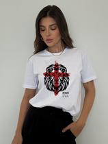 Camiseta Feminina Branca Jesus O Leão De Judá Camiseta Feminina Branca Jesus O Leão De Judá
